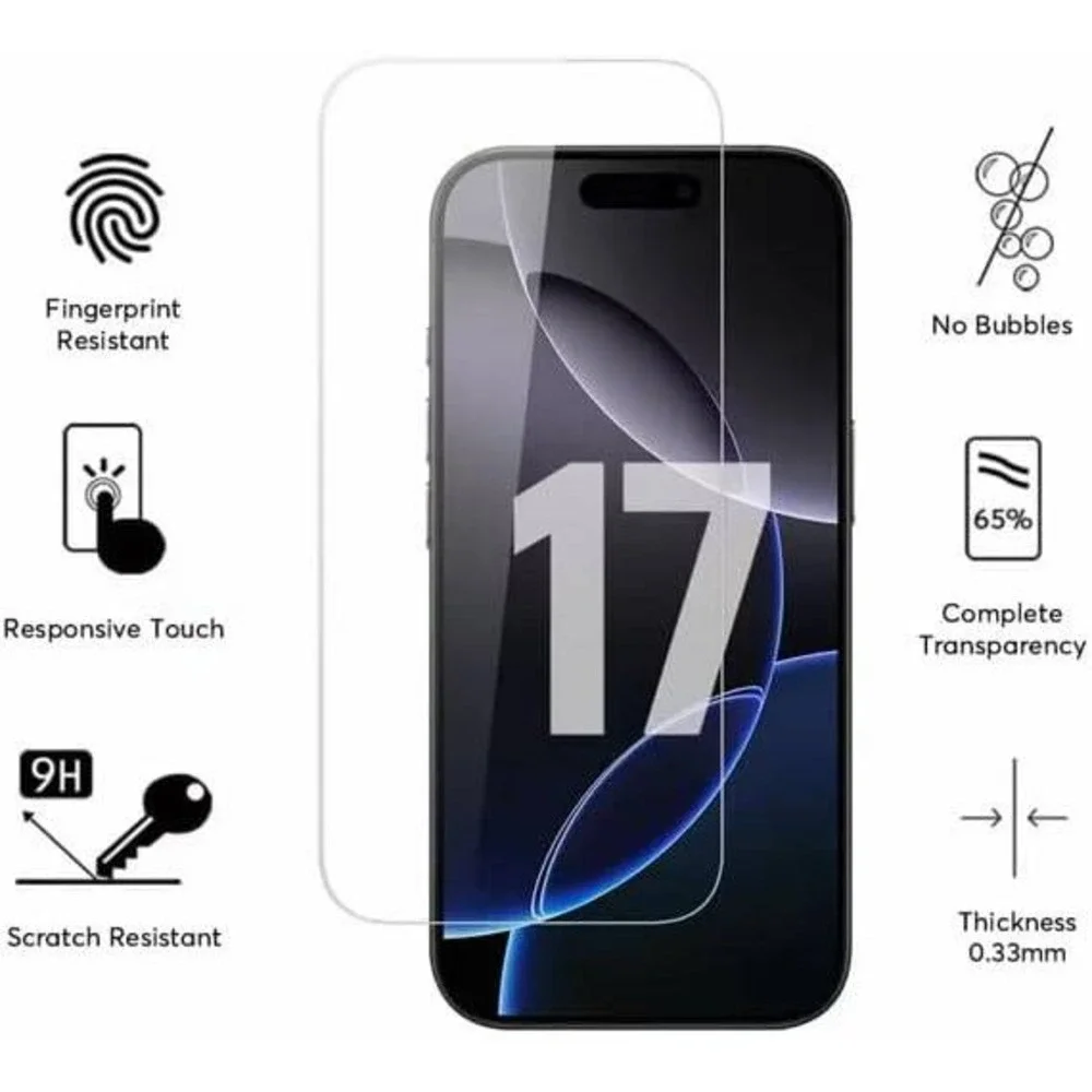 Glass Screen Pro+ Premium Tempered Glass Screen Protector 9H Hardness 3Pk iPhone